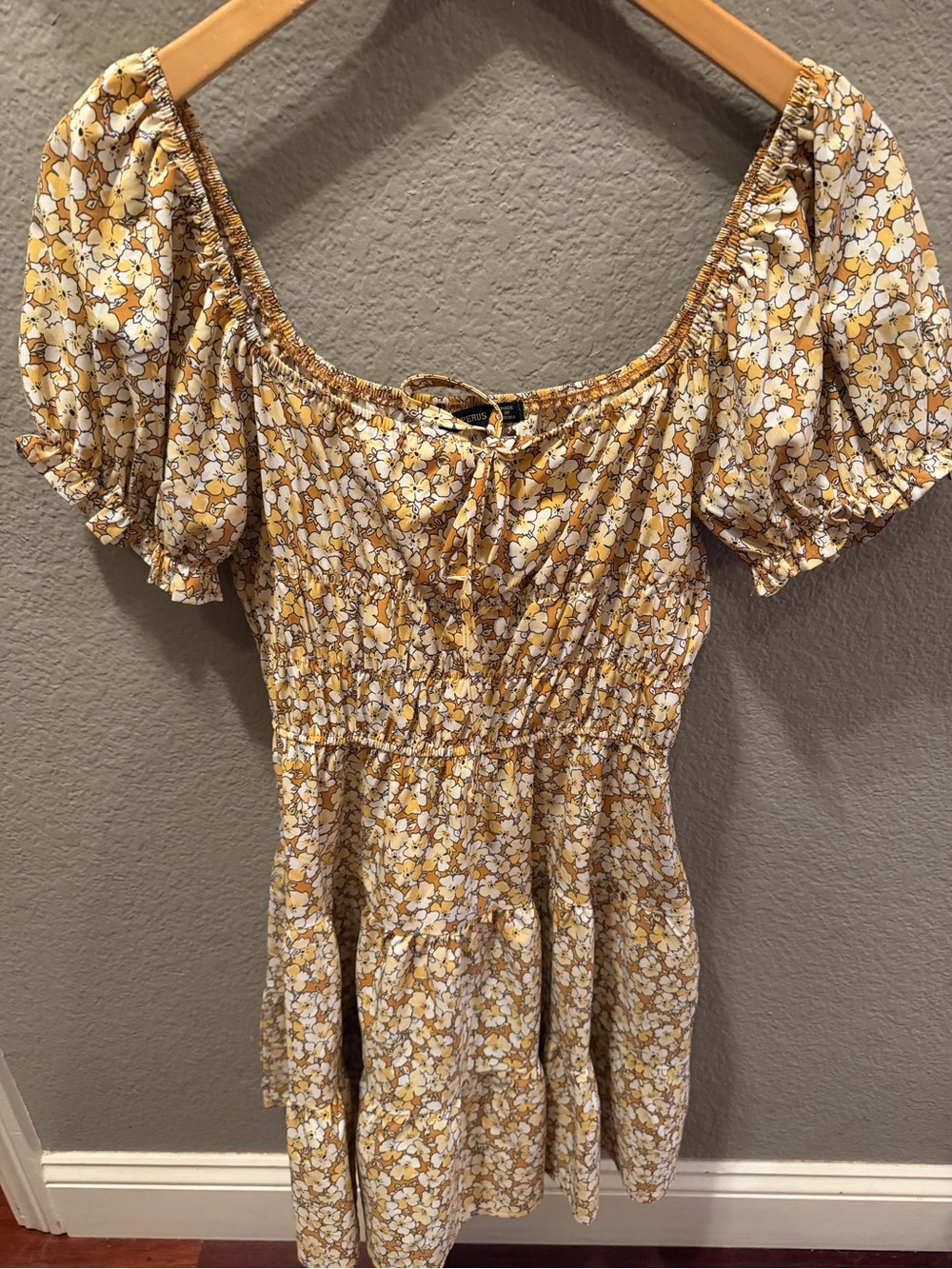 Hesperus Floral Puff Sleeve Babydoll Prairie Dress Cottagecore Coquette size m